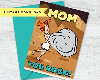 Mom You Rock Card - Etsy