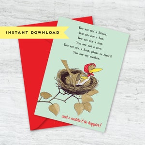 Sei mia madre? Biglietto d'auguri per la festa della mamma: biglietto stampabile, download immediato