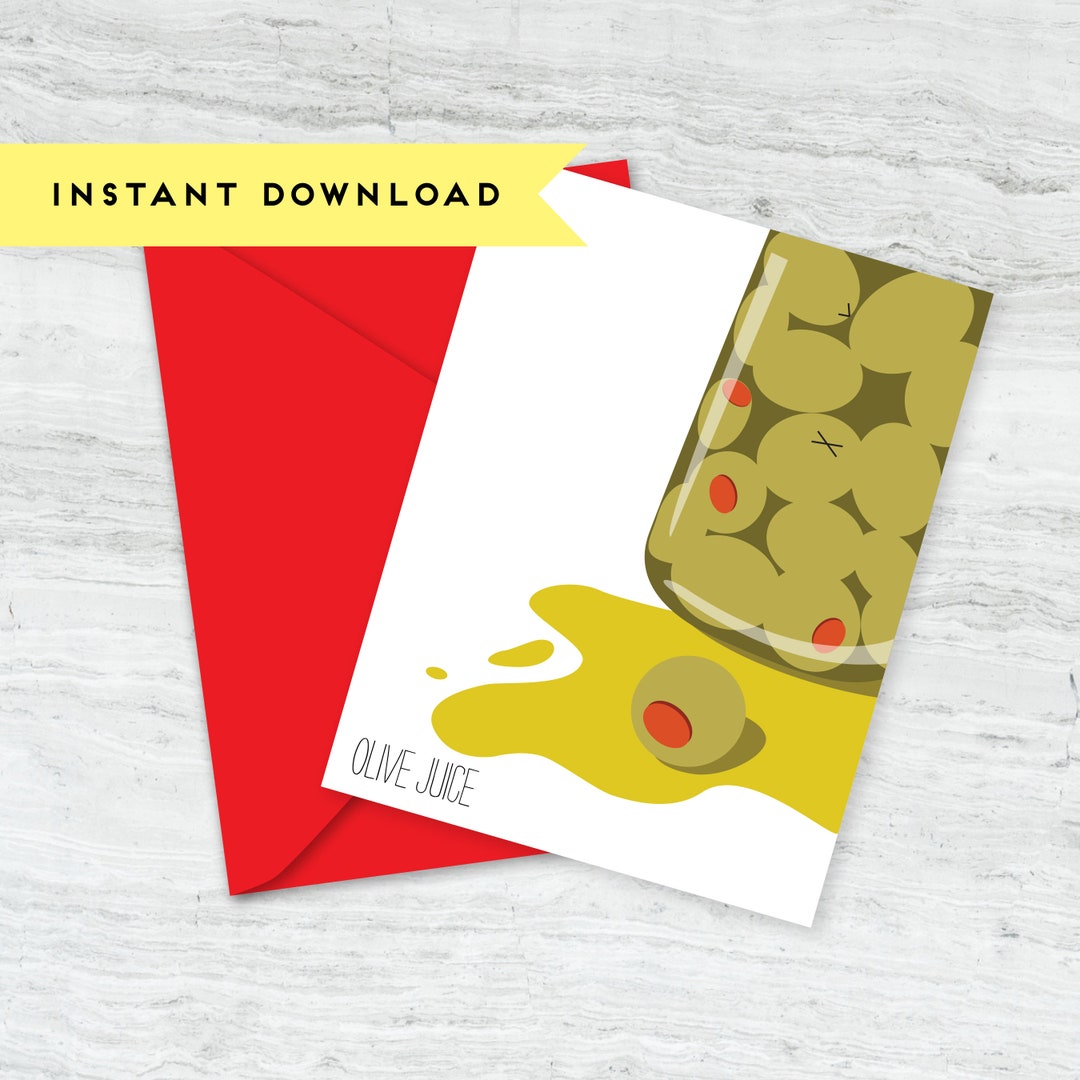 Olive Juice I Love You Valentines Anniversary Greeting Card Instant
