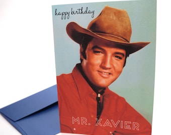 Personalized Elvis Wishes You Happy Birthday Greeting Card : Free Shipping