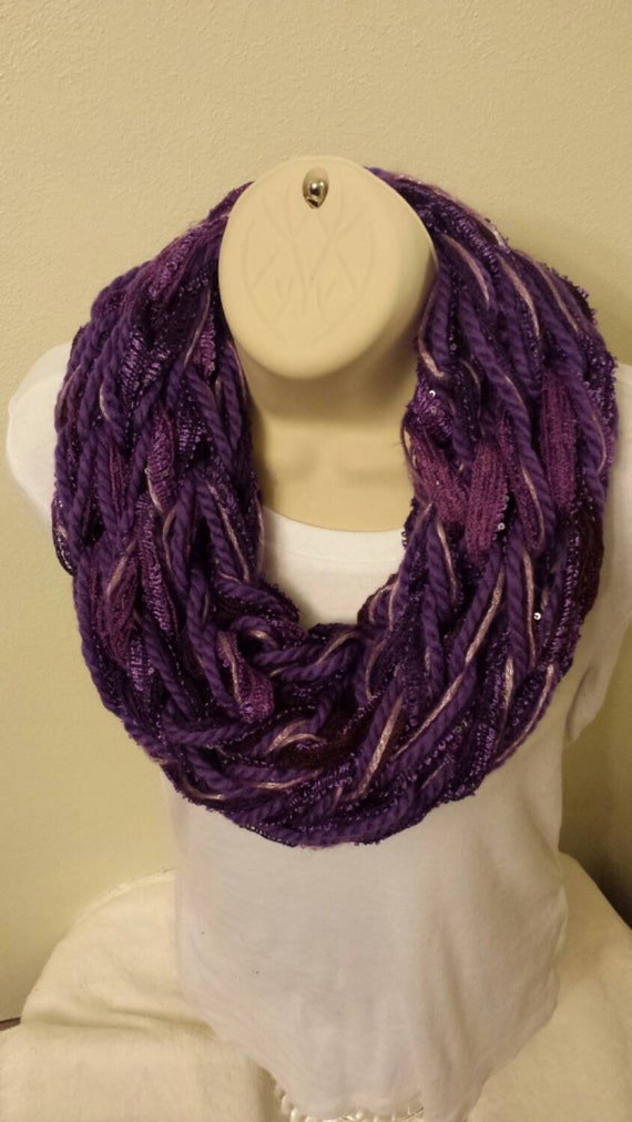 Purple sequin single loop infinity scarf Il_570xn