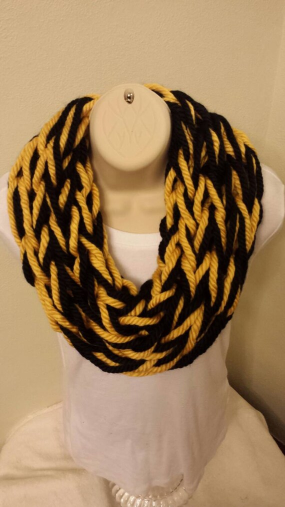 MUST HAVE*Black & Gold-Hawkeye ~extra chunky~ Infinity scarf Il_570xn