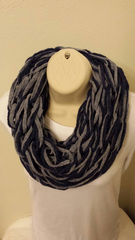 Navy Blue Infinity Scarf - double loop Il_570xn