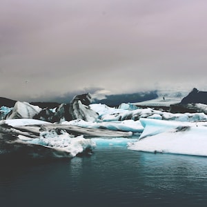 Landscape - Iceland, Jökulsárlón Glacier lagoon, glaciers, water, travel, island, metallic, matte, photography