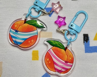 SHIMAPEACH 1” Glitter Epoxy Acrylic Charms [Double Sided] - Blue/Pink