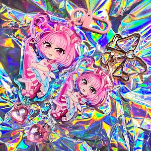 Breloques Riamu Yumemi 2,5&quot;/3&quot; en acrylique pailleté et dégradé [double face] - IDOLMASTER : CINDERELLA GIRLS