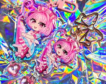 Riamu Yumemi 2.5"/3" Glitter and Gradient Acrylic Charms [Double Sided] - IDOLMASTER: CINDERELLA GIRLS