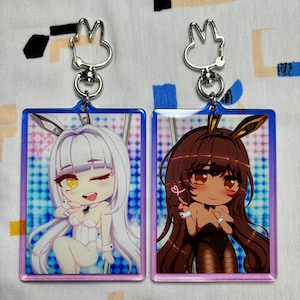 NOIR and BLANC 3&quot; Charms [Double-Sided Gradient Acrylic] - NIKKE Goddess Of Victory