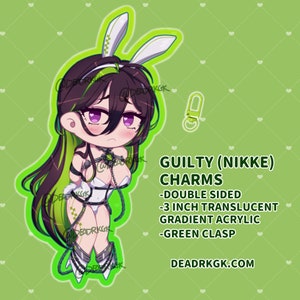 GUILTY Bunny Costume 3 Charms Double-Sided Gradient Acrylic NIKKE Goddess Of Victory image 6