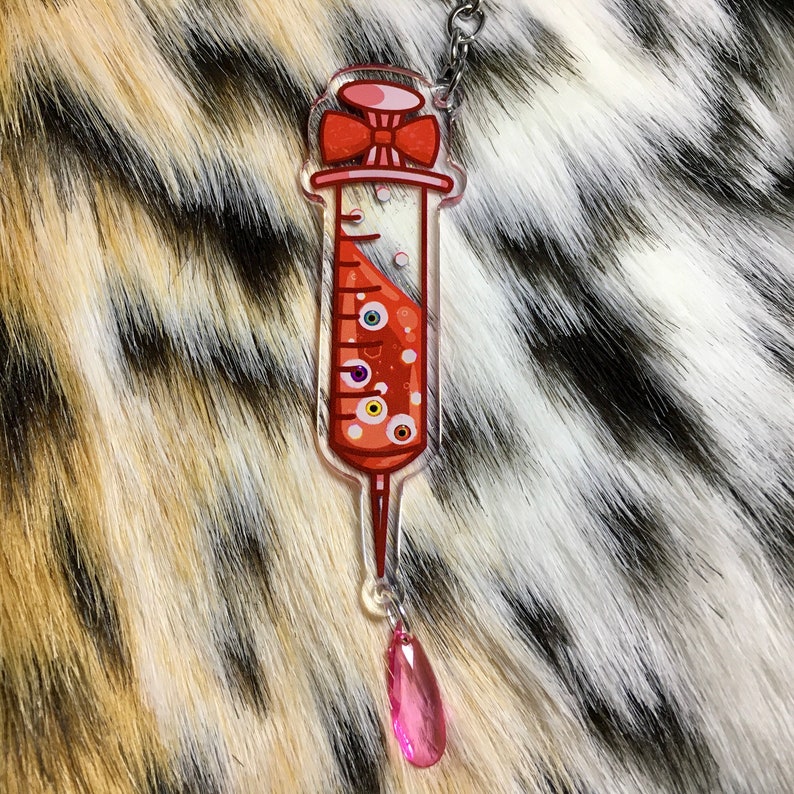 KIRAKIRA SYRINGE Menhera/Yami Kawaii Glitter Charm Double Sided image 6