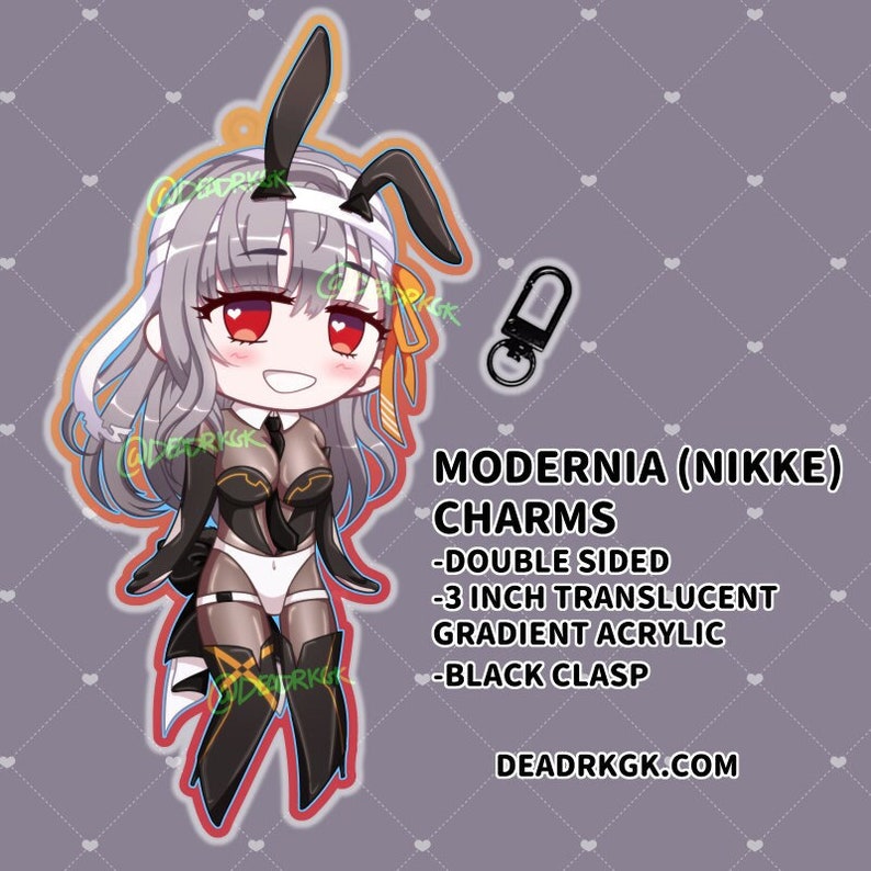 MODERNIA Bunny Costume 3 Charms Double-Sided Gradient Acrylic NIKKE Goddess Of Victory image 6