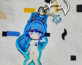 HELM Aquamarine Costume 3" Charms [Double-Sided Gradient Acrylic] - NIKKE Goddess Of Victory