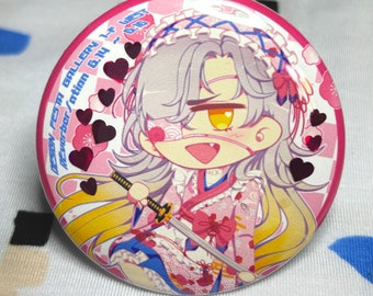 DEADRKGK's First Solo Exhibition "RE:verber/ation" Commemorative 2.25" Sequin Buttons - Valentine [OC] - Limited Edition