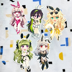 NIKKE BUNNIES 4&quot; stickers - Viper, Guilty, Rupee, Soda, Modernia - NIKKE: Goddess of Victory