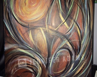 Moonlight, Woods, Creepy, Creepy Woods, Abstract Art, Abstract, Moonlight in the Woods