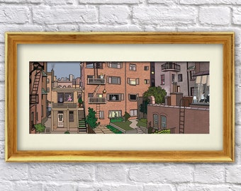 Rear Window View 10x4"