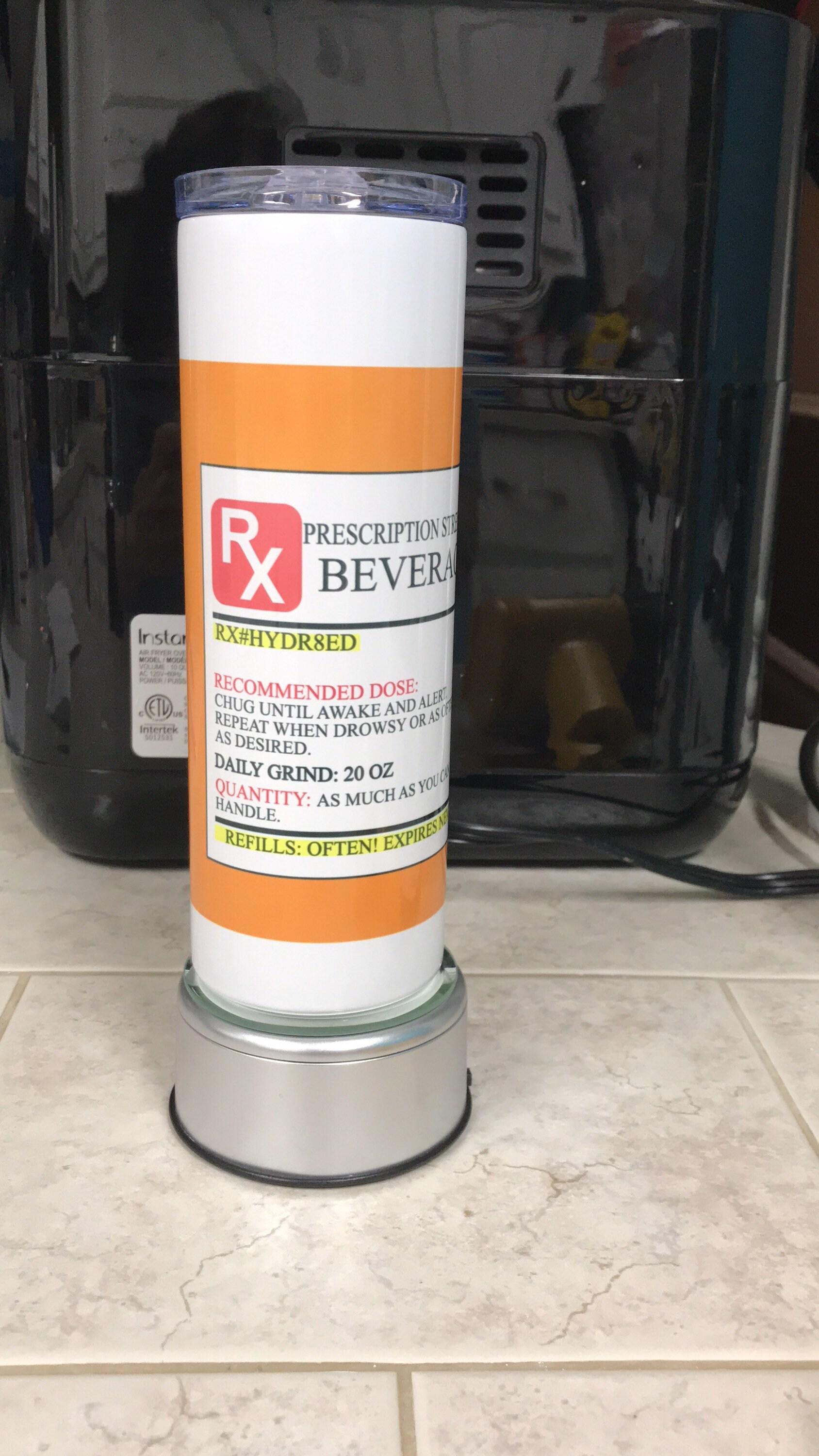 Pill bottle Rx prescription beverage Tumbler stainless steel Etsy