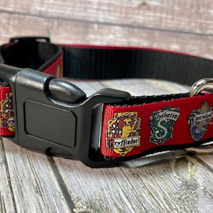 Hondenhalsband met tovenaarslint, 1 inch (verstelbaar rood blauw geel groen grijs witte glitter) afbeelding 1