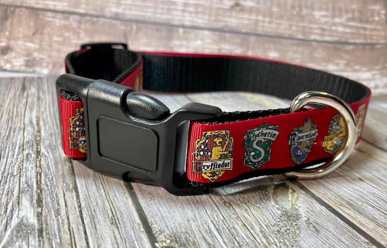 Hondenhalsband met tovenaarslint, 1 inch (verstelbaar rood blauw geel groen grijs witte glitter) afbeelding 1