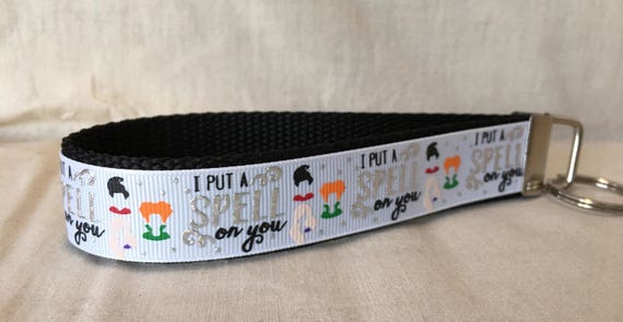 Witches Hocus Inspired Key Fob Wristlet Key Chain 1" Designer Ribbon Halloween movie