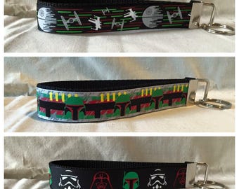 Darth Vader Boba Fett Morte Nera Storm Trooper Star Wars ispirato portachiavi portachiavi da polso portachiavi 1" nastro di design