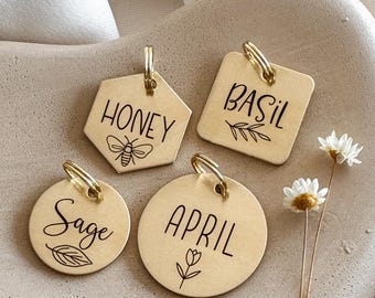 Custom Dog Tag — Laser Engraved Pet ID Tag — Spring Dog Tag — Brass Dog Tag — Choose Your Design