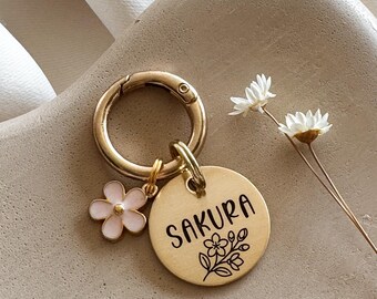 Custom Dog Tag — Laser Engraved Pet ID Tag — Spring Dog Tag — CHERRY BLOSSOM
