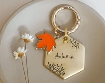 GONE LEAF PEEPING, Dog Tag, Pet Id Tag, Fall dog tag, Personalized Dog Tag, Hand Stamped Dog Tag, Engraved Dog Tag