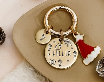 Dog Tag, Pet Id Tag, Personalized Dog Tag, Hand Stamped Dog Tag, Engraved Dog Tag, SANTA&#39;S HELPER dog tag