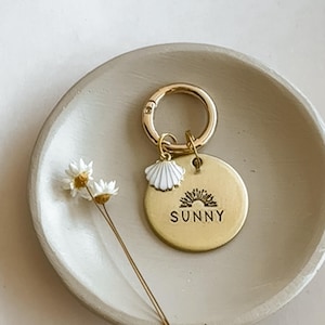 SUNNY DAYS Dog Tag, Sun Dog Tag, Pet Id Tag, Personalized Dog Tag, Hand Stamped Dog Tag, Summer dog tag