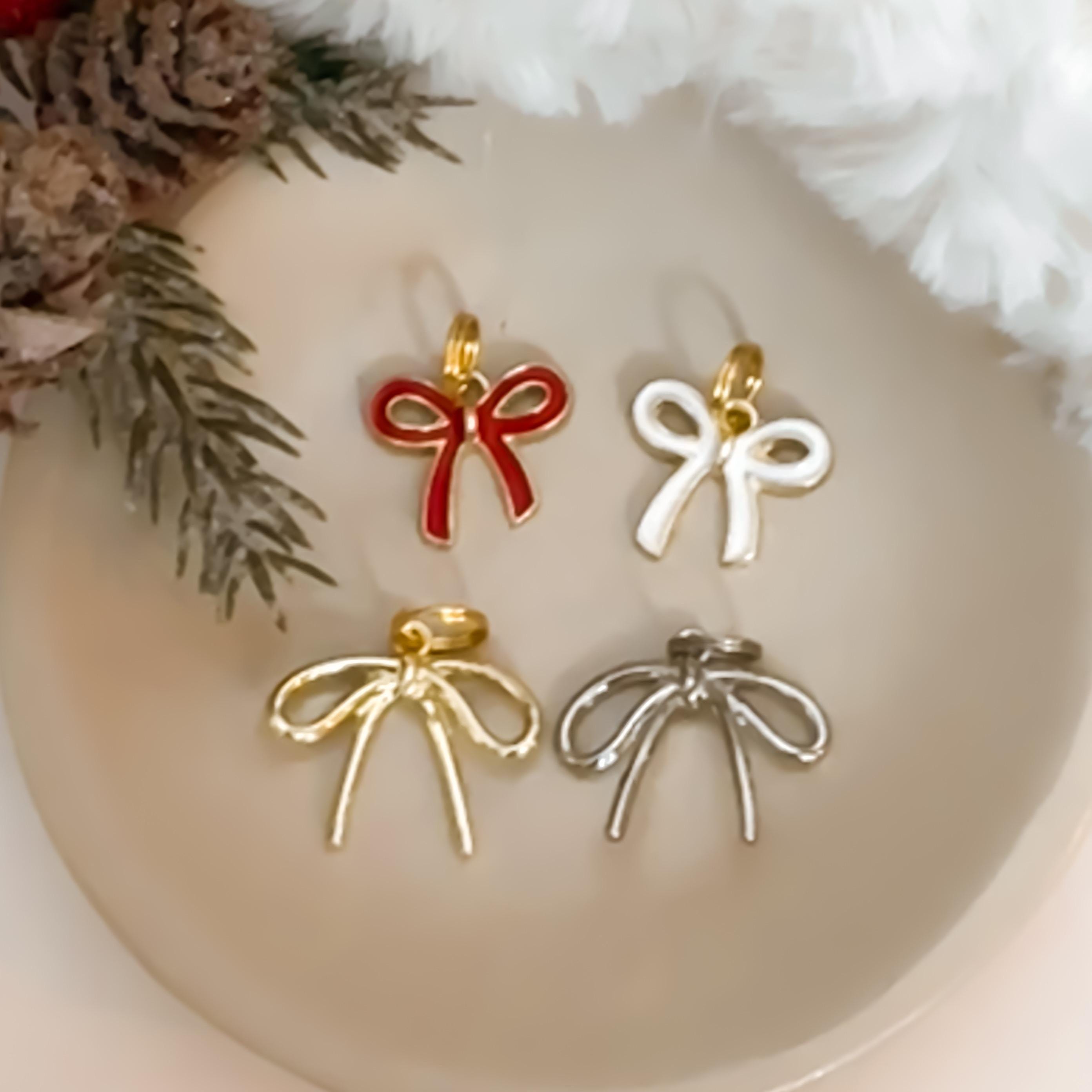 Bow charms, Charms for dogs, Pet charms, enamel charms, Holiday Charms