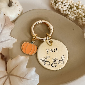 PUMPKIN PATCH Dog Tag, Pet Id Tag, Personalized Dog Tag, Hand Stamped Dog Tag, Engraved Dog Tag