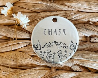 Dog Tag, Pet Id Tag, Personalized Dog Tag, Hand Stamped Dog Tag, Engraved Dog Tag, SPRING MOUNTAIN