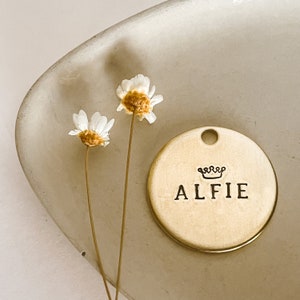 Dog Tag, Pet Id Tag, Personalized Dog Tag, Hand Stamped Dog Tag, Engraved Dog Tag, MINI CROWN