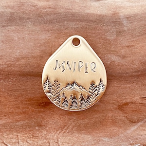 Dog Tag, Pet Id Tag, Personalized Dog Tag, Hand Stamped Dog Tag, Engraved Dog Tag, NATIONAL PARK TEARDROP