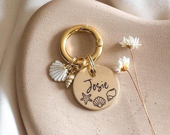 Custom Dog Tag — Laser Engraved Pet ID Tag — Seashell Dog Tag — BY The SEASHORE