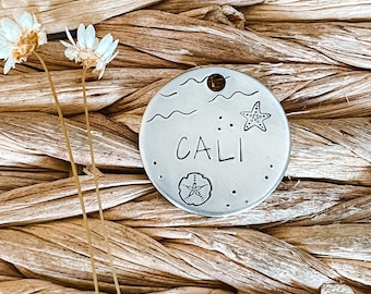 WRITTEN IN SAND, Dog Tag, Pet Id Tag, Personalized Dog Tag, Hand Stamped Dog Tag, Engraved Dog Tag, dog tag