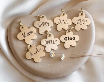 Custom Dog Tag — Laser Engraved Pet ID Tag — Flower Dog Tag —  —WHIMSY FLOWER