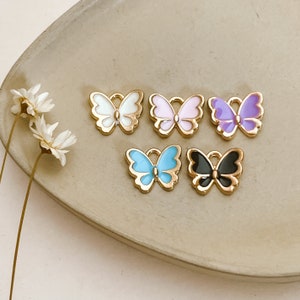 Butterfly charm, Metal charms, Charms for dogs, Pet charms, enamel charms, Spring Charms