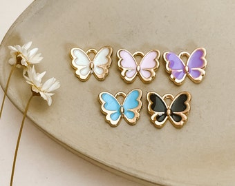 Butterfly charm, Metal charms, Charms for dogs, Pet charms, enamel charms, Spring Charms