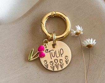 Custom Dog Tag — Laser Engraved Pet ID Tag — Spring Dog Tag — TULIP PATCH