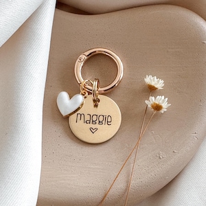 Custom Dog Tag — Laser Engraved Pet ID Tag — Brass Dog Tag, Heart Dog Tag, MY HEART