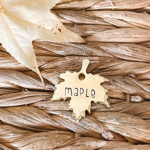 THE MAPLE Dog Tag, Pet Id Tag, Personalized Dog Tag, Hand Stamped Dog Tag, Engraved Dog Tag
