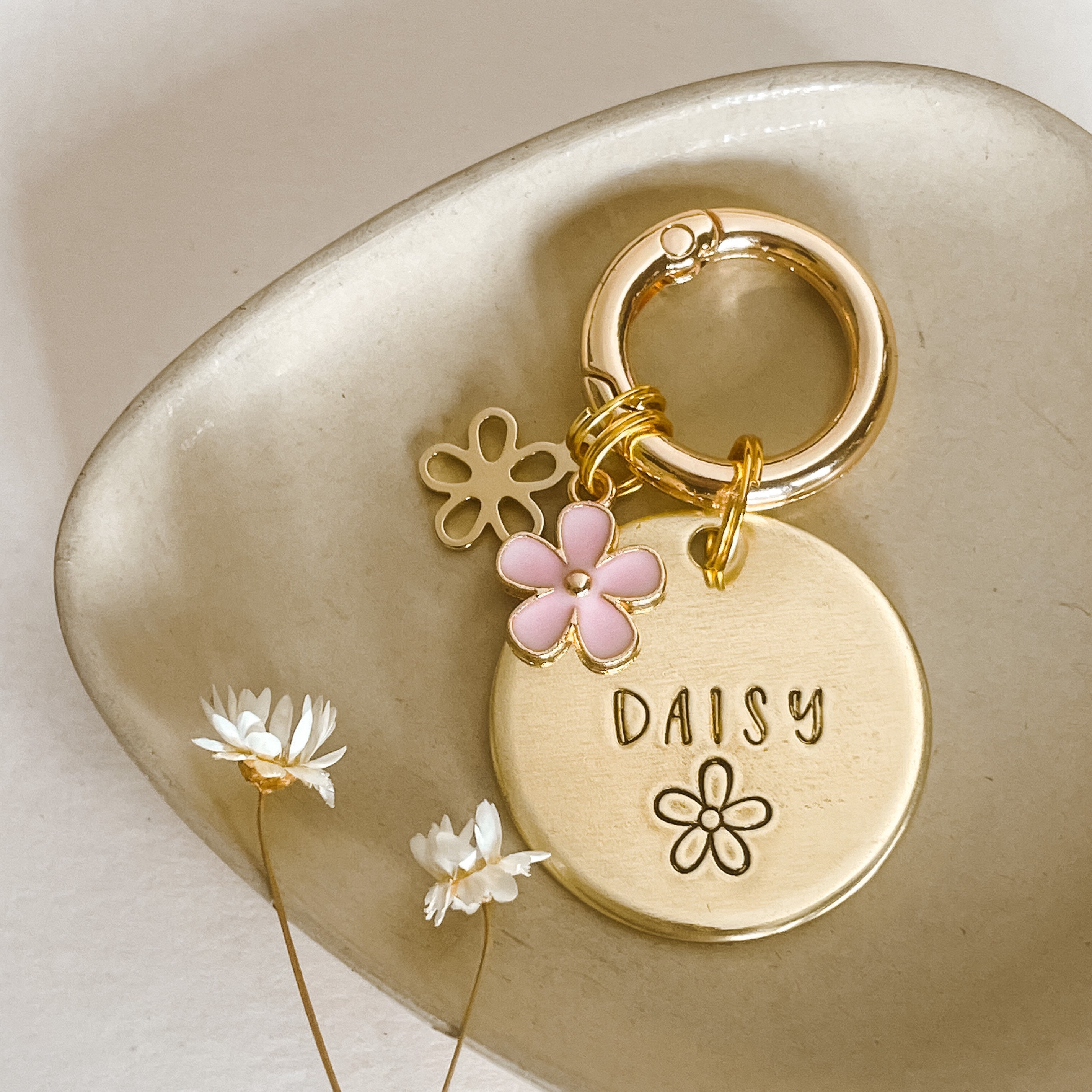 Flower Power Dog Tag, Daisy Dog Tag, Pet Id Tag