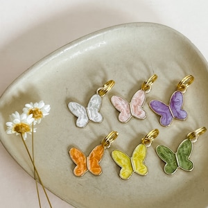 Butterfly charm, Metal charms, Charms for dogs, Pet charms, enamel charms, Spring Charms