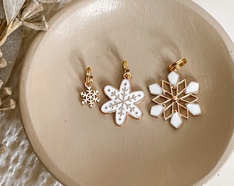 Snowflake charm, Metal charms, Charms for dogs, Pet charms, Winter Charms