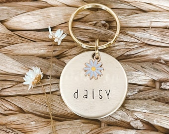 Dog Tag, Pet Id Tag, Personalized Dog Tag, Hand Stamped Dog Tag, Engraved Dog Tag, DAISY CRAZY