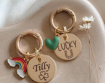 Laser Engraved Brass Dog Tag – Custom Pet ID, Saint Patrick's design