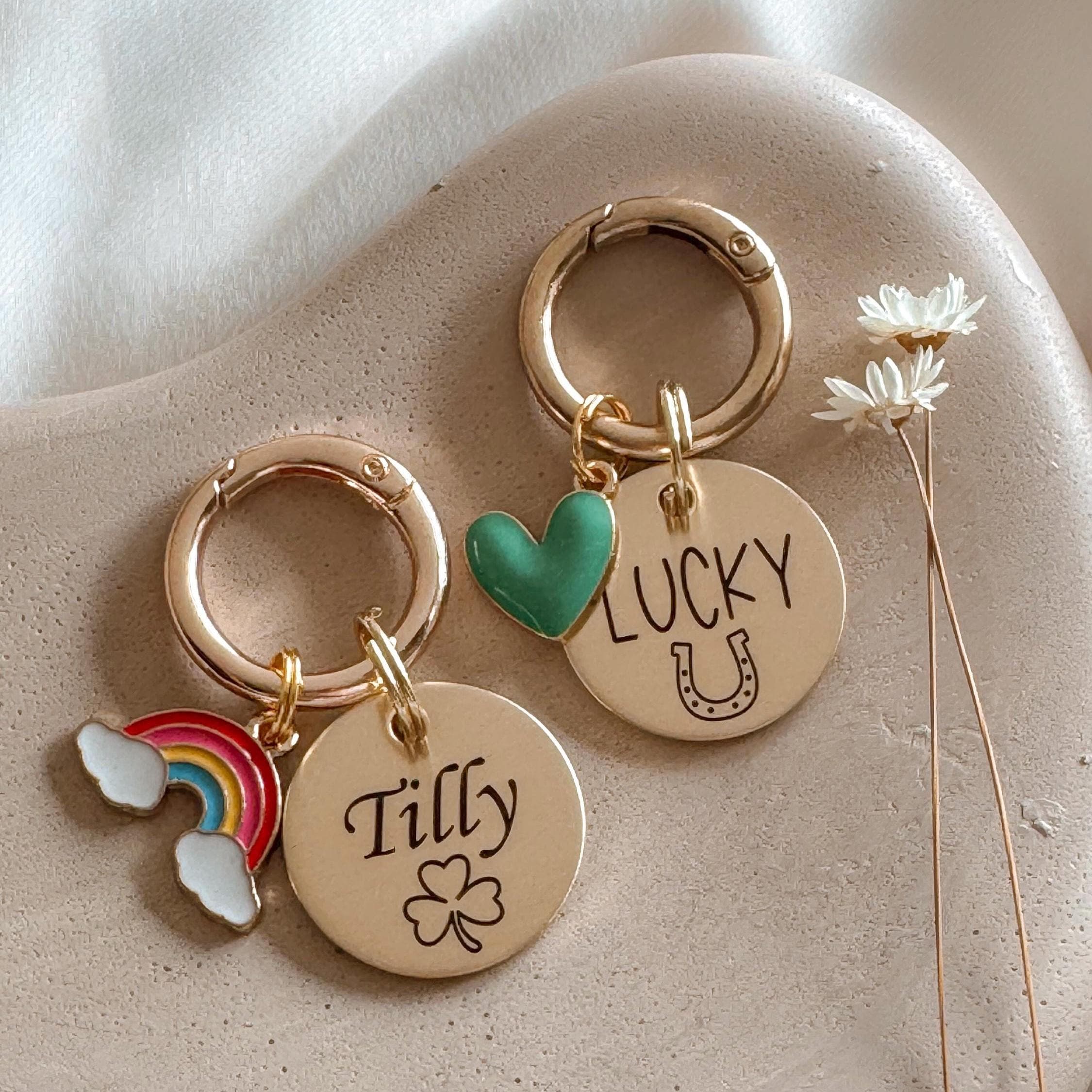 Laser Engraved Brass Dog Tag - Custom Pet ID, Saint Patrick's design