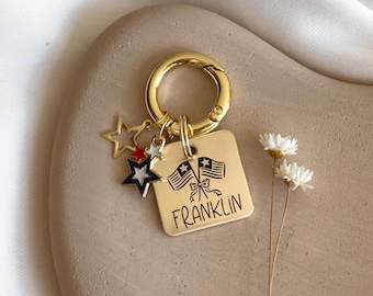 Custom Dog Tag — Laser Engraved Pet ID Tag — Patriotic Dog Tag — ALL AMERICAN